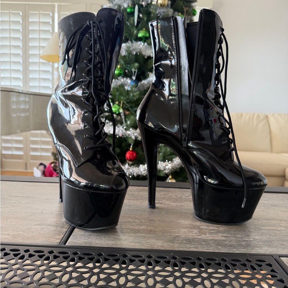 Pleaser Black Ankle Boots - Picture 2 of 5